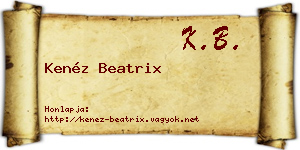 Kenéz Beatrix névjegykártya