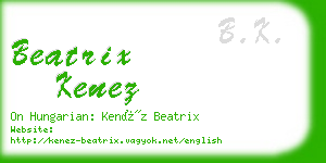 beatrix kenez business card